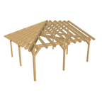 Bauplan Doppel-Carport-Walmdach 4  3D-Ansicht schräg von vorn