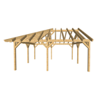 Bauplan Doppel-Carport-Walmdach 4 3D-Frontansicht