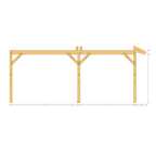Bauplan Doppel-Carport-Walmdach 4 Seitenansicht mit Bemaßung