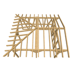 Bauplan Doppel-Carport-Walmdach 5 3D-Draufsicht