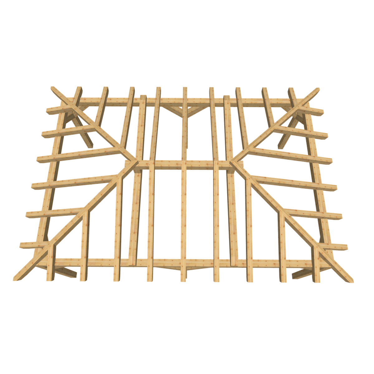 Bauplan Doppel-Carport-Walmdach 6 3D-Draufsicht