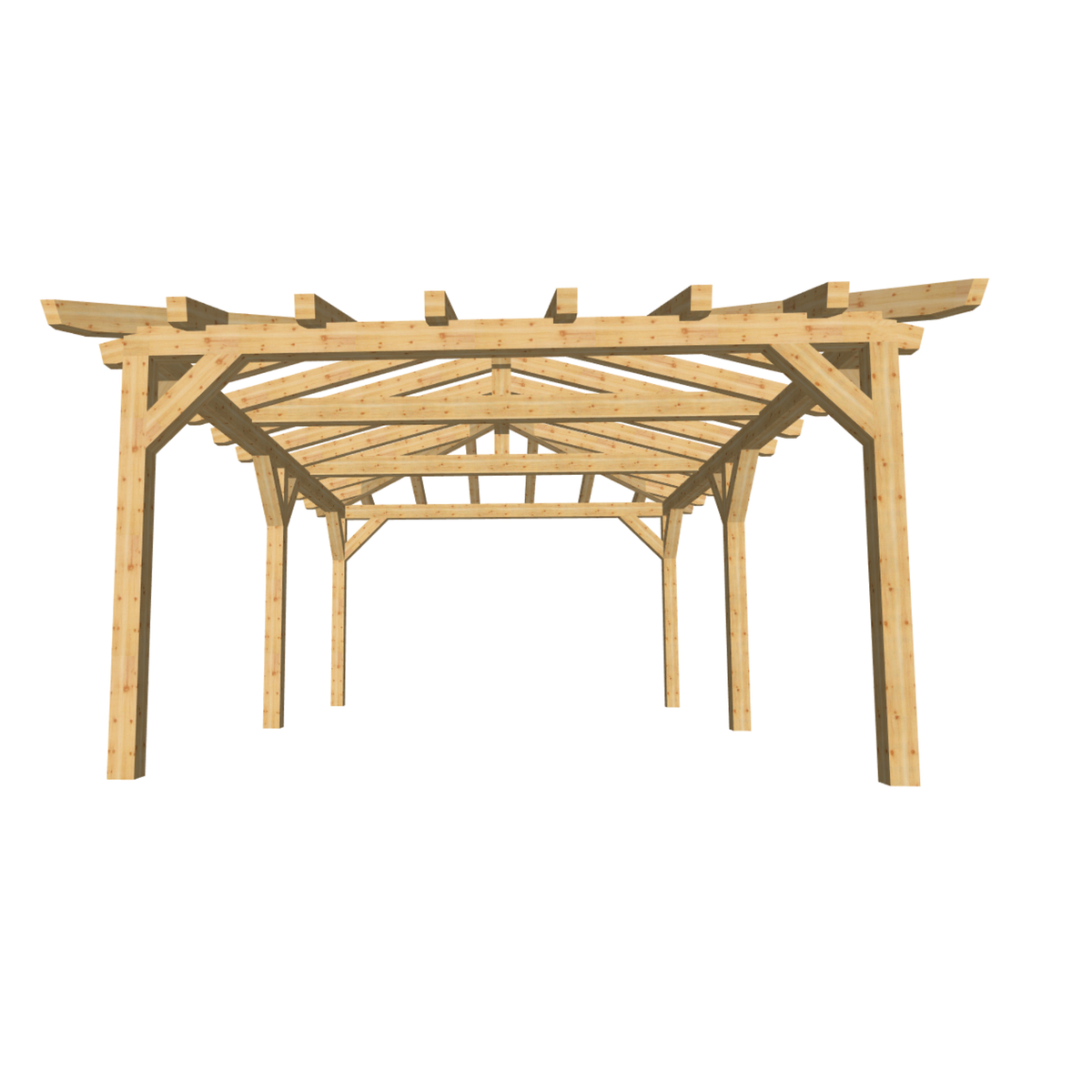 Bauplan Doppel-Carport-Walmdach 6 3D-Frontansicht