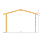 Bauplan Doppel-Carport-Walmdach 6 Querschnitt mit Bemaßung