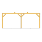 Bauplan Doppel-Carport-Walmdach 6 Seitenansicht mit Bemaßung