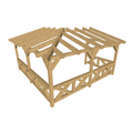 Bauplan Eck-Pergola 1 3D-Ansicht schräg von vorn