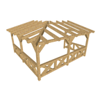 Bauplan Eck-Pergola 1 3D-Ansicht schräg von vorn