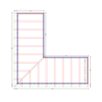 Bauplan Eck-Pergola 2 Draufsicht mit Bemaßung