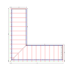 Bauplan Eck-Pergola 3 Draufsicht mit Bemaßung