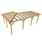 Bauplan Eck-Pergola 4 3D-Ansicht schräg von vorn