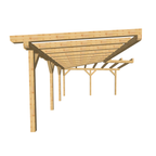Bauplan Eck-Pergola 4 3D-Frontansicht