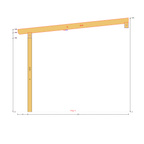 Bauplan Eck-Pergola 4 Seitenansicht mit Bemaßung