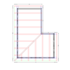 Bauplan Eck-Pergola 5 Draufsicht mit Bemaßung