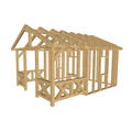 Bauplan Gartenhaus 10 3D-Ansicht schräg von vorn