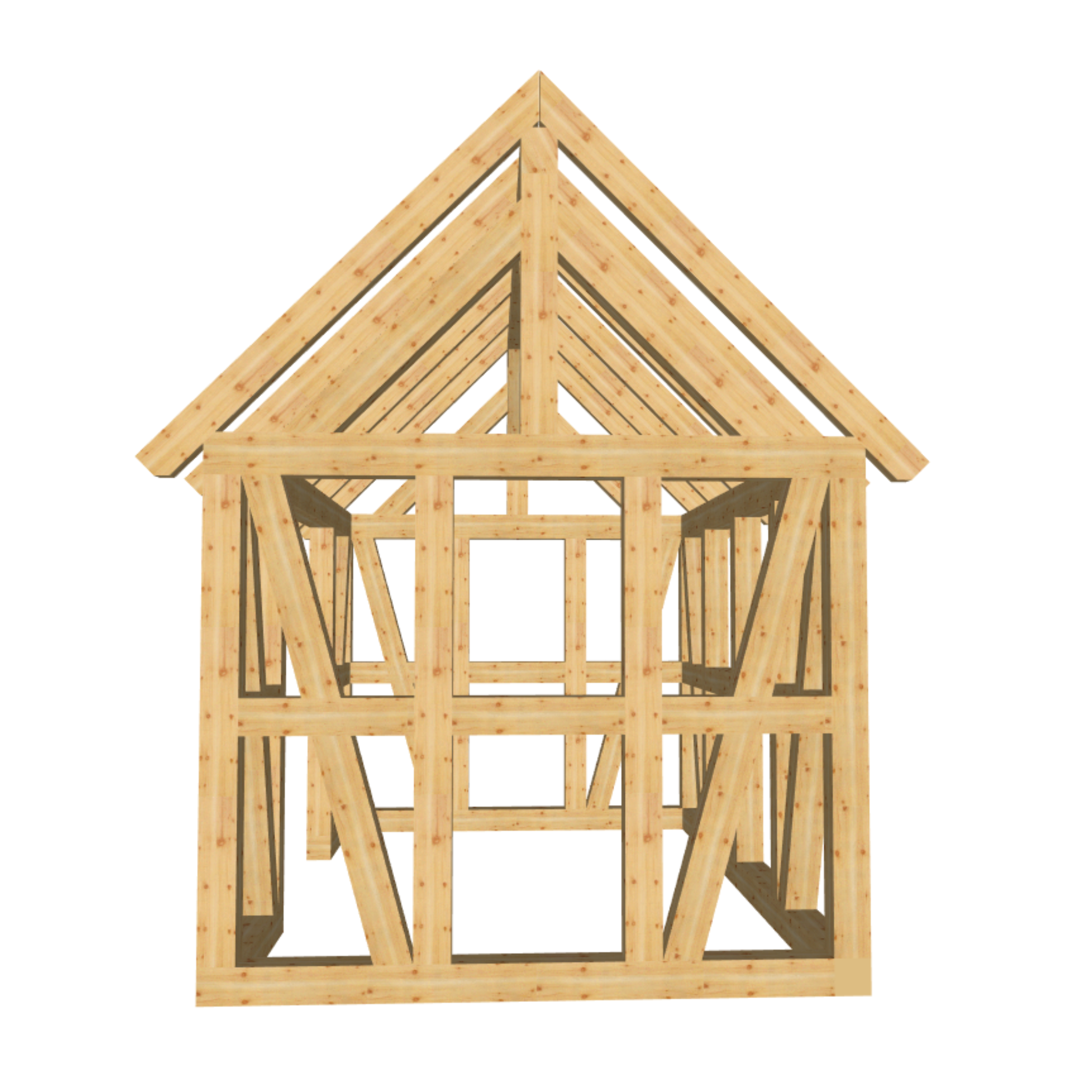 Bauplan Gartenhaus 11 3D-Frontansicht