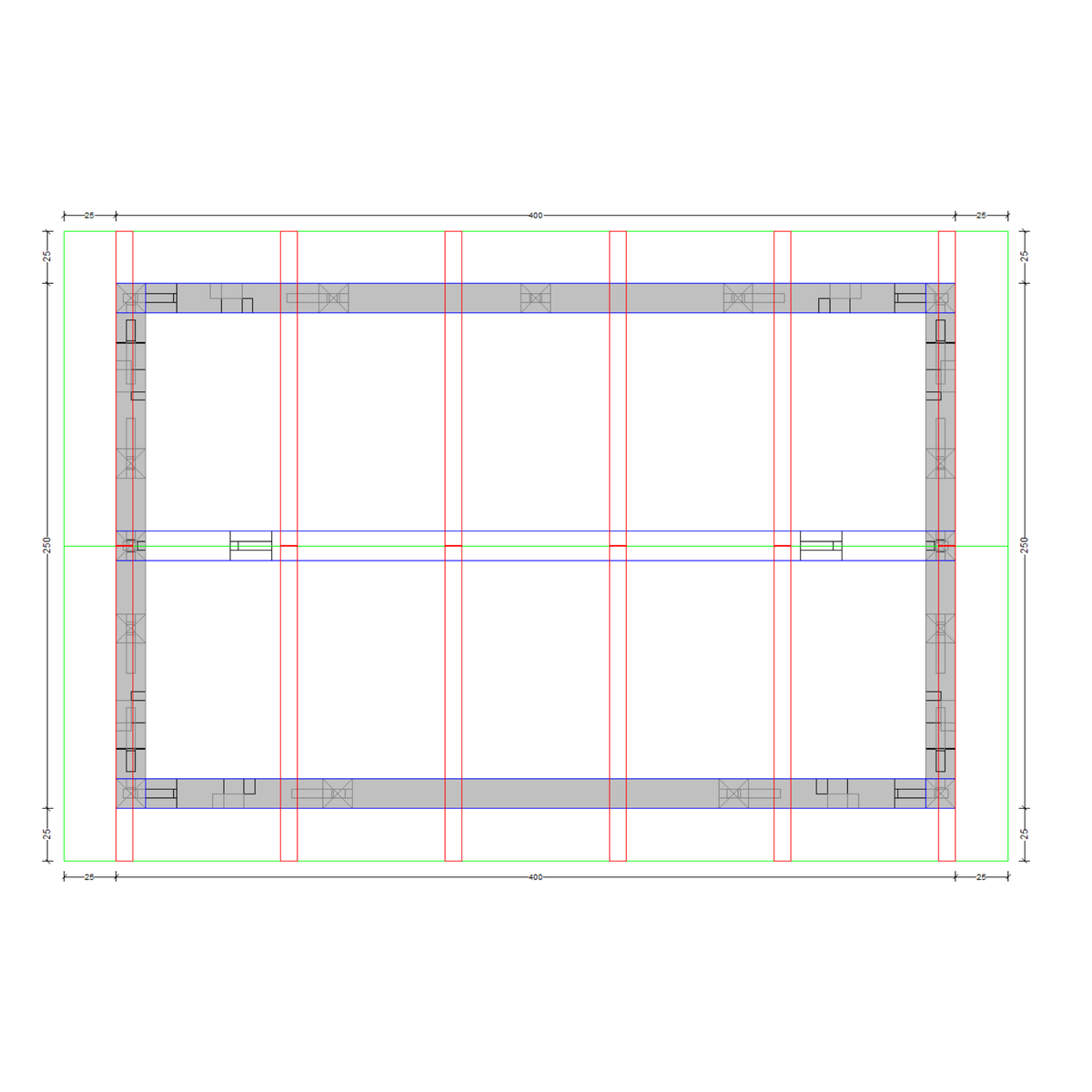 Bauplan Gartenhaus 11 Draufsicht mit Bemaßung