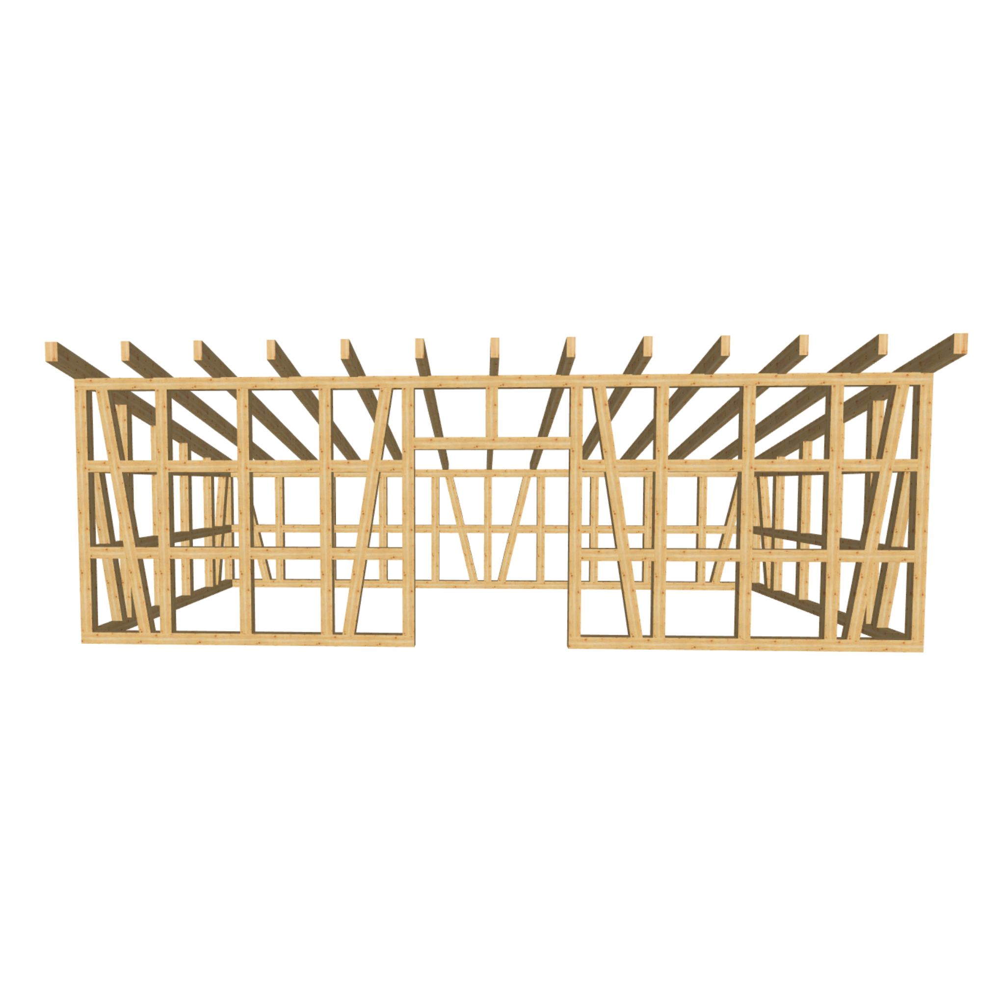 Bauplan Gartenhaus 12 3D-Frontansicht