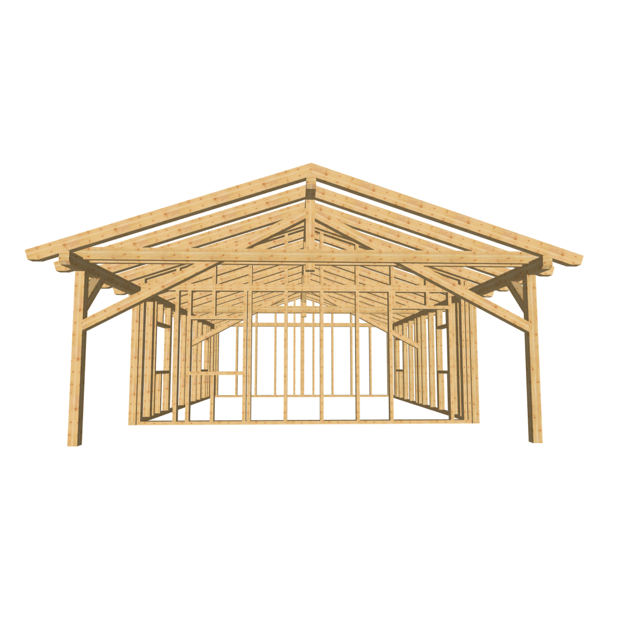 Bauplan Gartenhaus 13 3D-Frontansicht