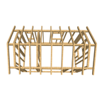 Bauplan Gartenhaus 14 3D-Draufsicht