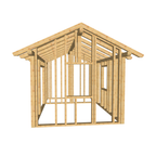 Bauplan Gartenhaus 14 3D-Frontansicht