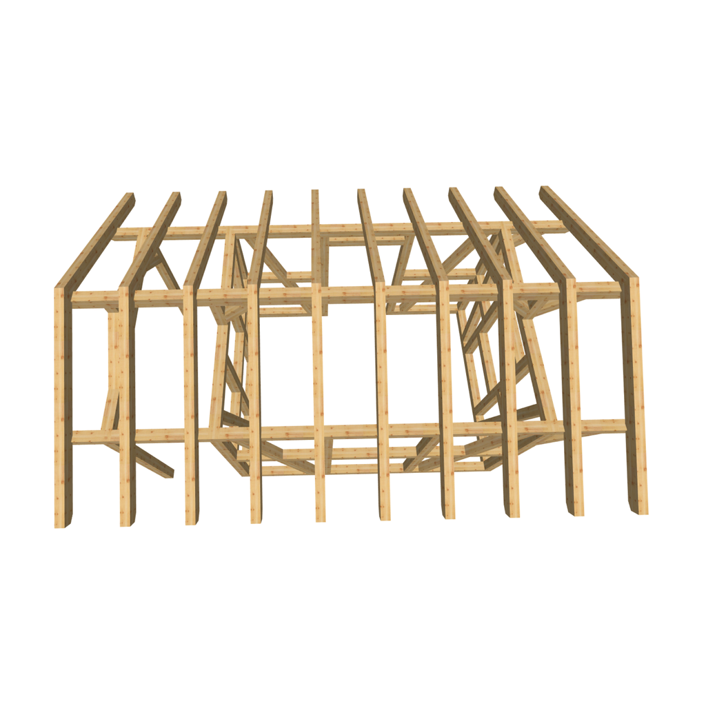 Bauplan Gartenhaus 15 3D-Draufsicht