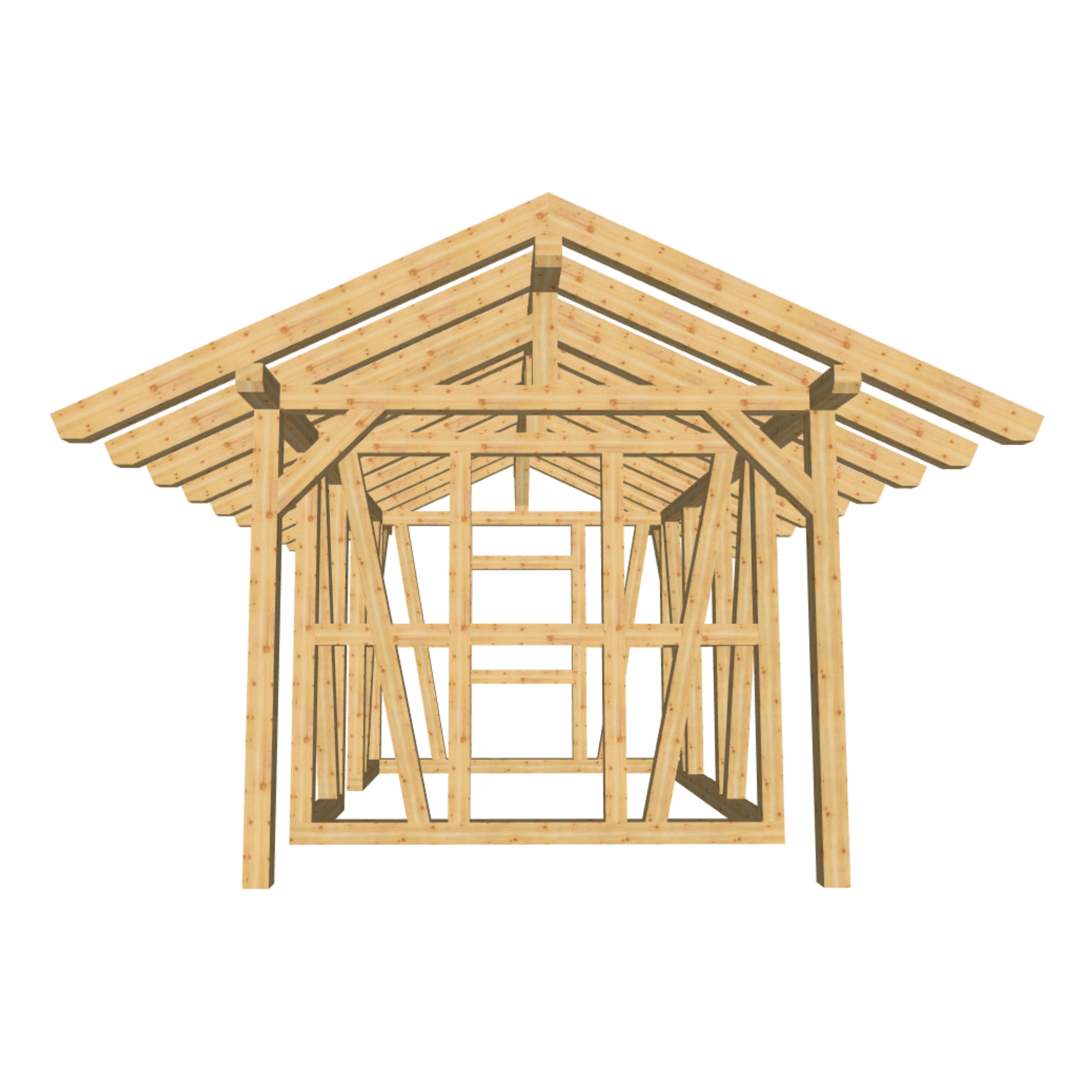 Bauplan Gartenhaus 15 3D-Frontansicht