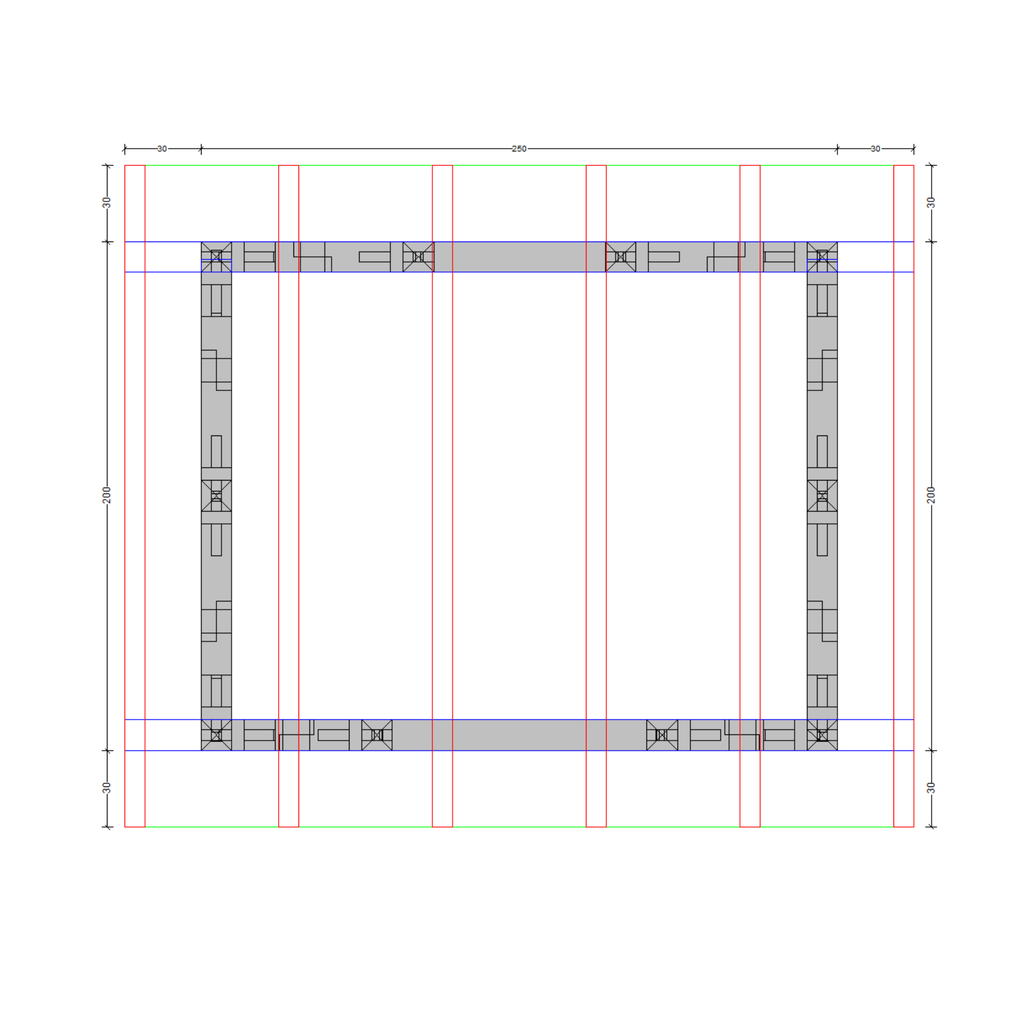 Bauplan Gartenhaus 16 Draufsicht mit Bemaßung