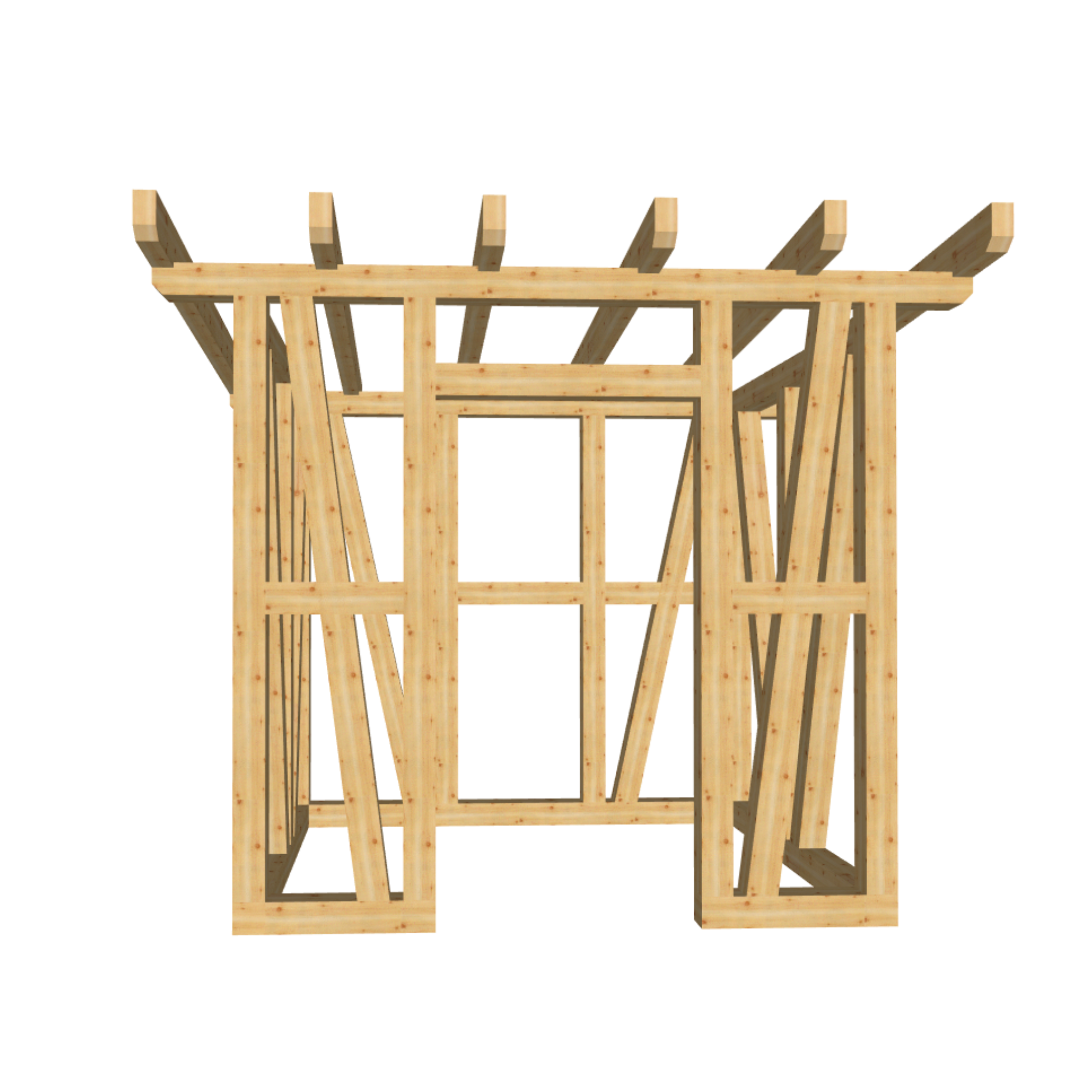Bauplan Gartenhaus 16 3D-Frontansicht