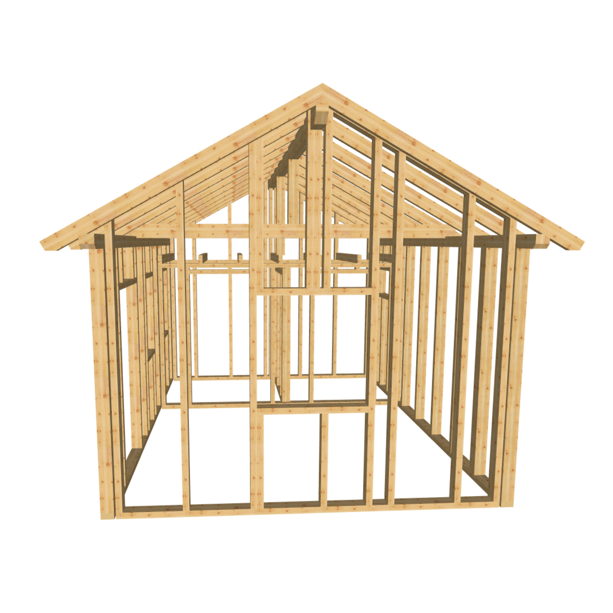 Bauplan Gartenhaus 18 3D-Frontansicht
