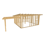 Bauplan Gartenhaus 19 3D-Ansicht schräg von vorn