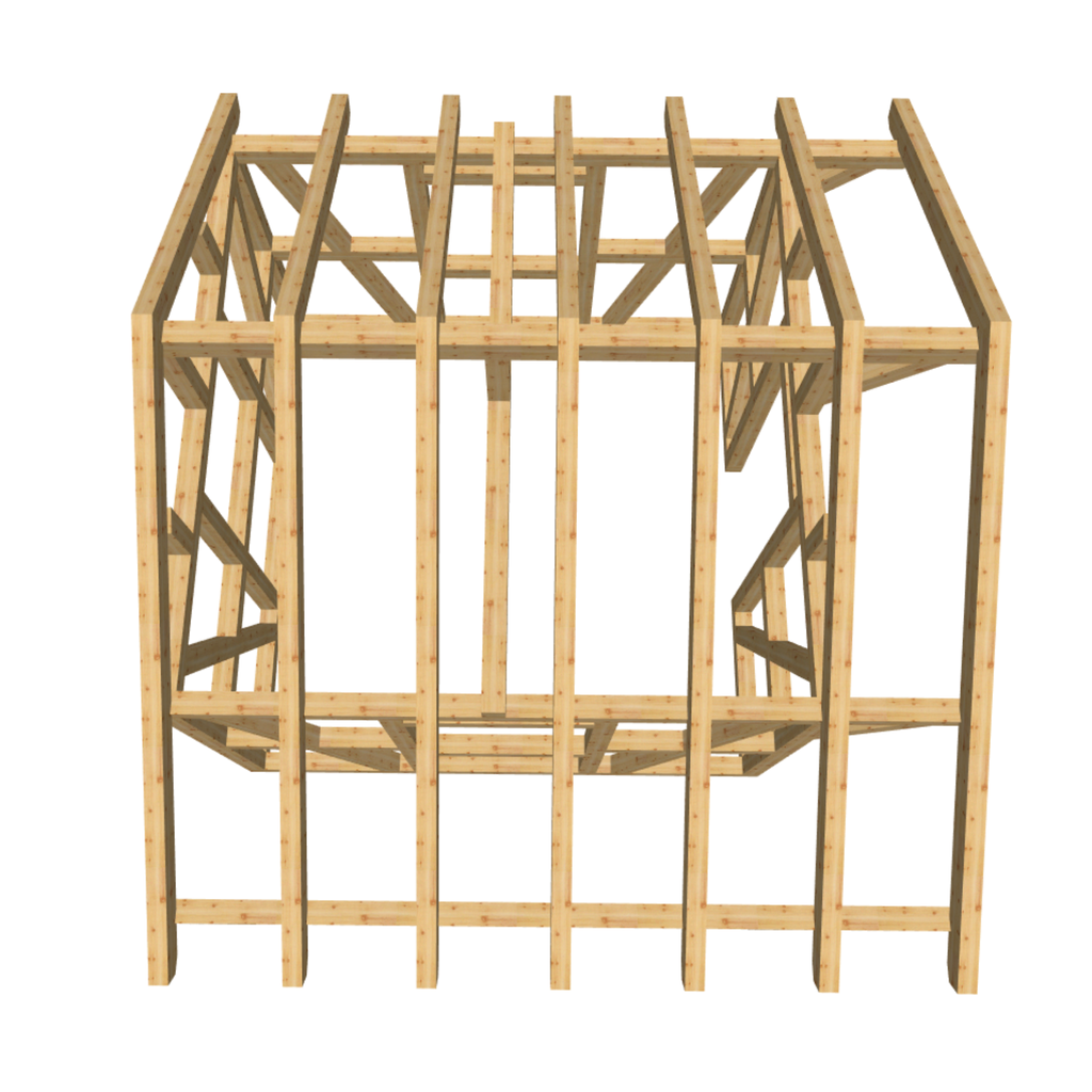 Bauplan Gartenhaus 1 3D-Draufsicht