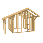 Bauplan Gartenhaus 2 3D-Ansicht schräg von vorn