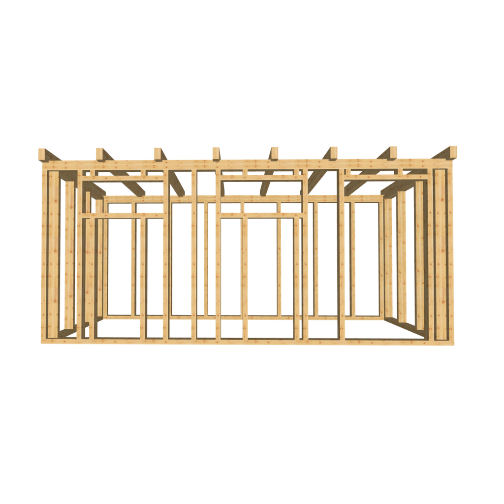 Bauplan Gartenhaus 20 3D-Frontansicht