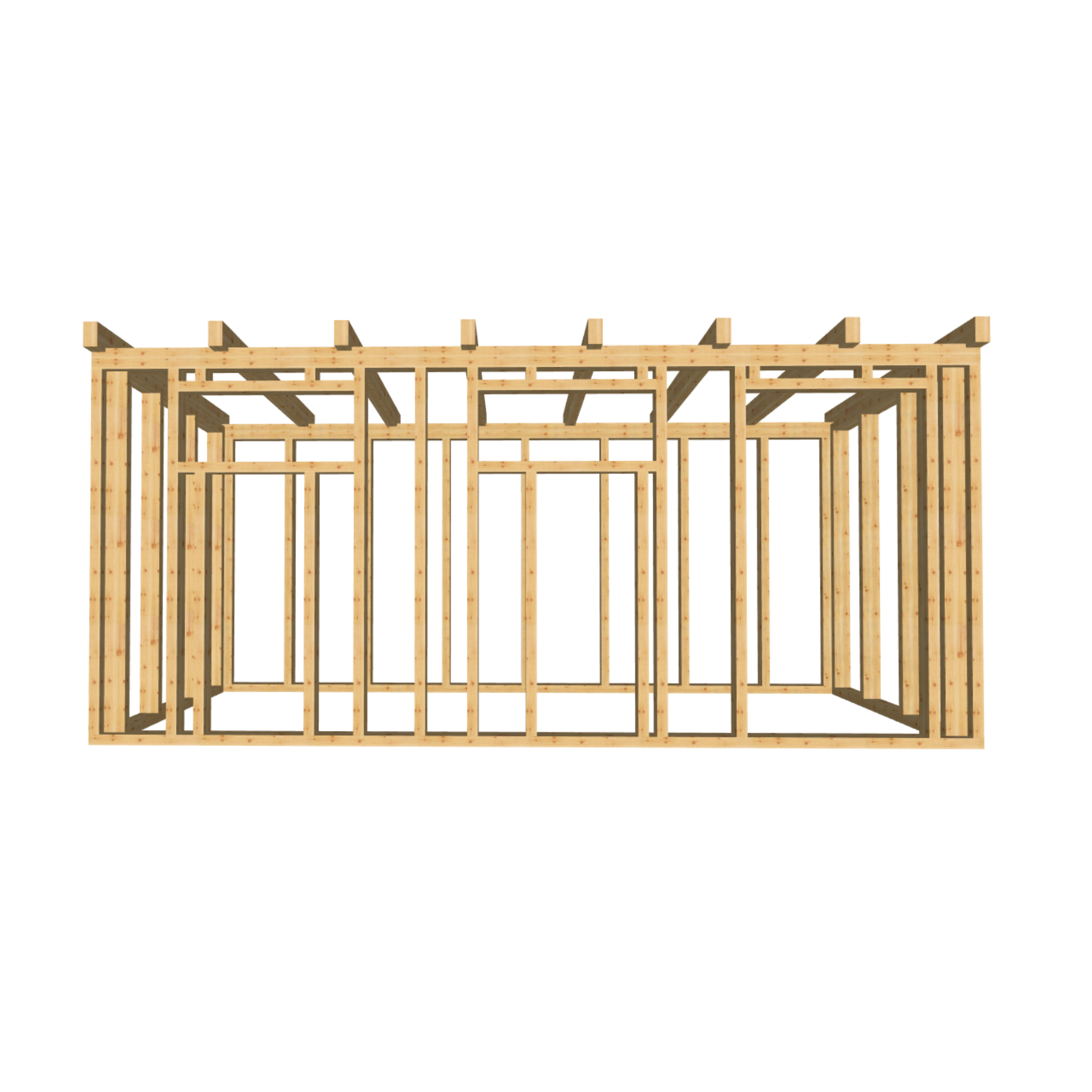 Bauplan Gartenhaus 20 3D-Frontansicht