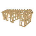 Bauplan Gartenhaus 21 3D-Ansicht schräg von vorn