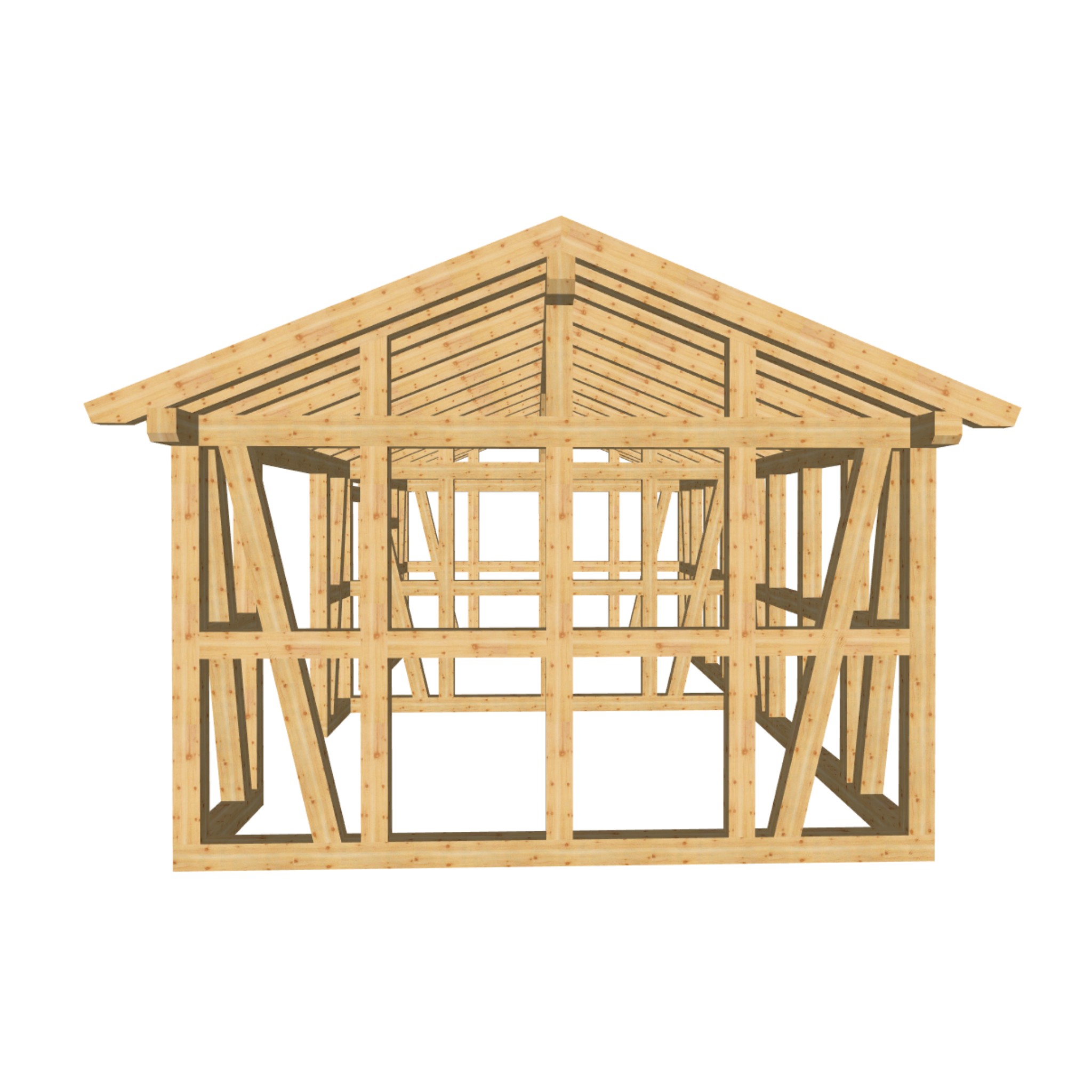 Bauplan Gartenhaus 21 3D-Frontansicht