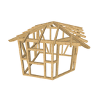 Bauplan Gartenhaus 22 3D-Ansicht schräg von vorn