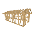 Bauplan Gartenhaus 25 3D-Ansicht schräg von vorn