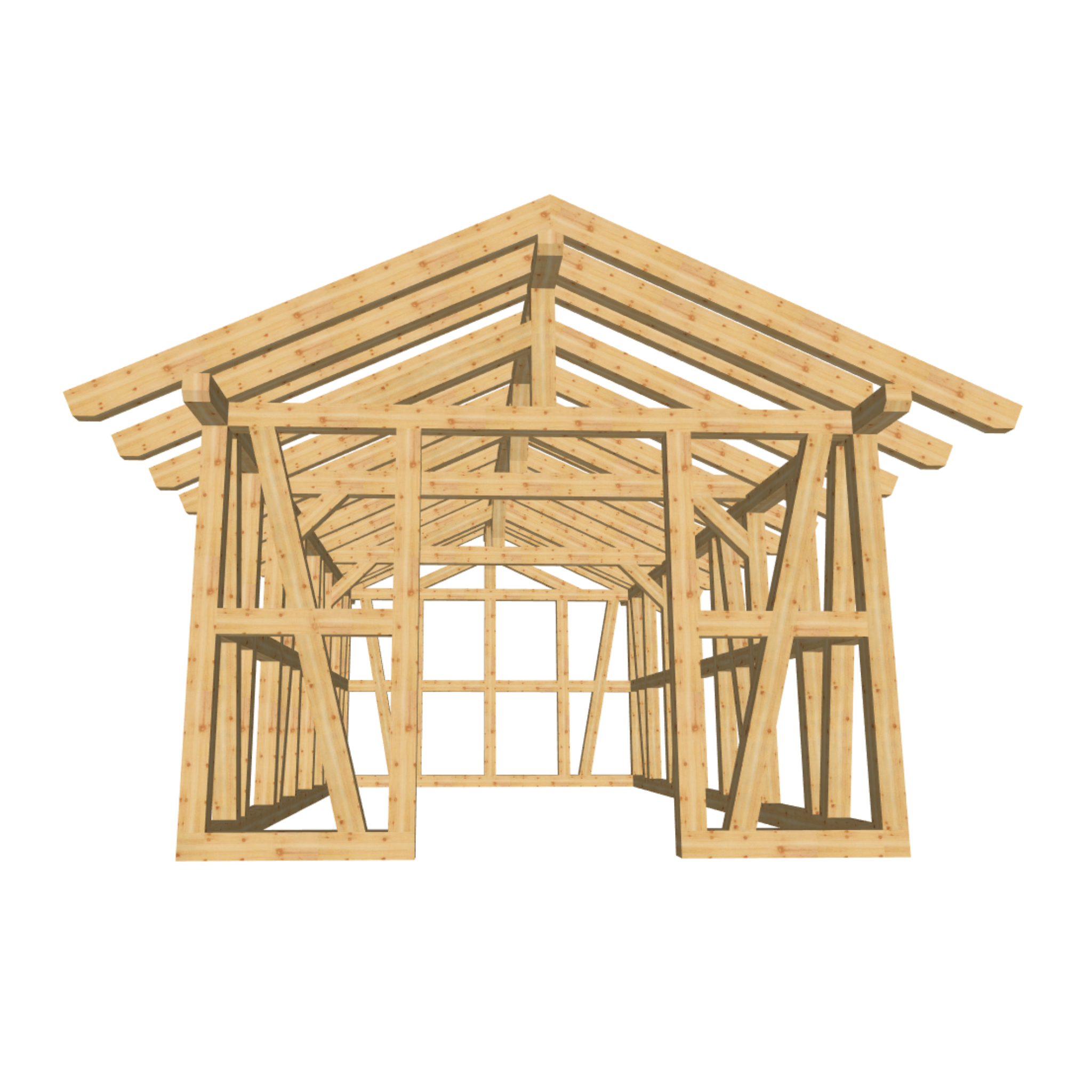 Bauplan Gartenhaus 25 3D-Frontansicht