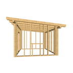 Bauplan Gartenhaus 26 3D-Frontansicht