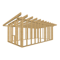 Bauplan Gartenhaus 27 3D-Ansicht schräg von vorn