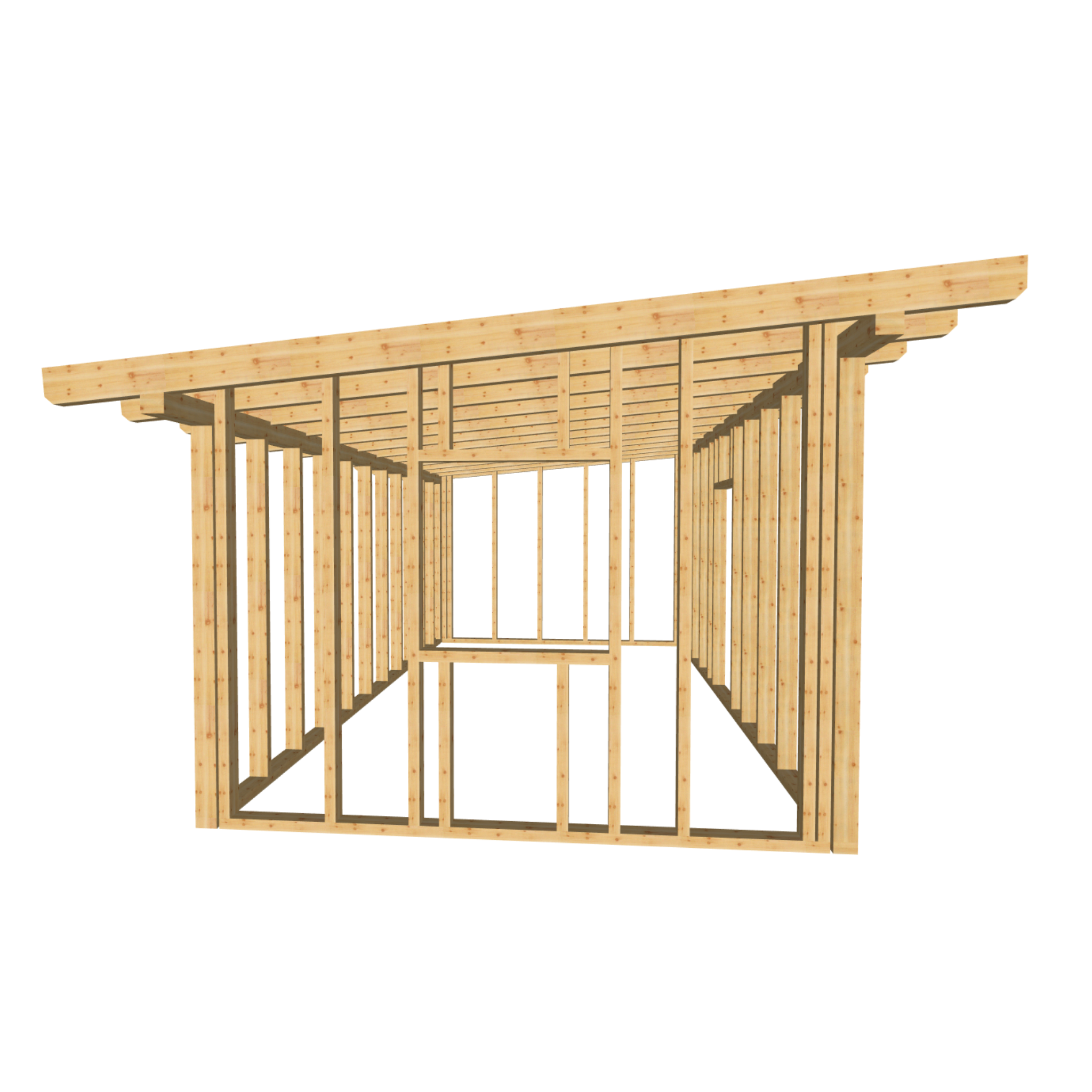 Bauplan Gartenhaus 27 3D-Frontansicht