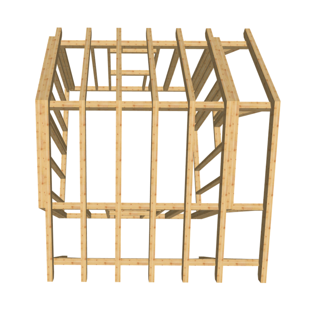 Bauplan Gartenhaus 2 3D-Draufsicht