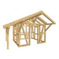 Bauplan Gartenhaus 30 3D-Ansicht schräg von vorn
