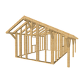 Bauplan Gartenhaus 31 3D-Ansicht schräg von vorn