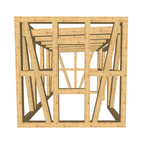 Bauplan Gartenhaus 33 3D-Frontansicht
