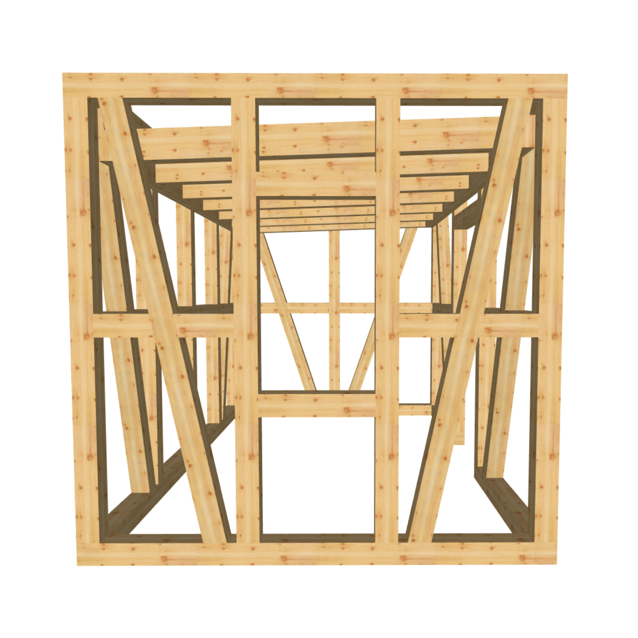 Bauplan Gartenhaus 33 3D-Frontansicht