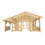 Bauplan Gartenhaus 34 3D-Frontansicht