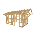 Bauplan Gartenhaus 37 3D-Ansicht schräg von vorn