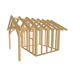 Bauplan Gartenhaus 38 3D-Ansicht schräg von vorn