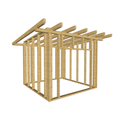 Bauplan Gartenhaus 39 3D-Ansicht schräg von vorn